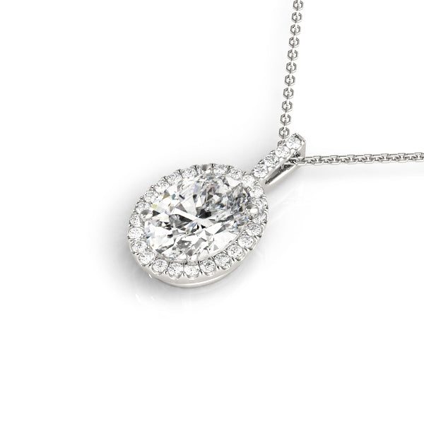 14K White Gold Pendants Halo With 2.14 TCW Diamond (SI1, G)