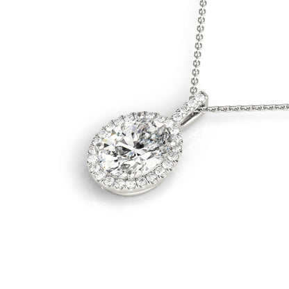 14K White Gold Pendants Halo With 2.14 TCW Diamond (SI1, G)