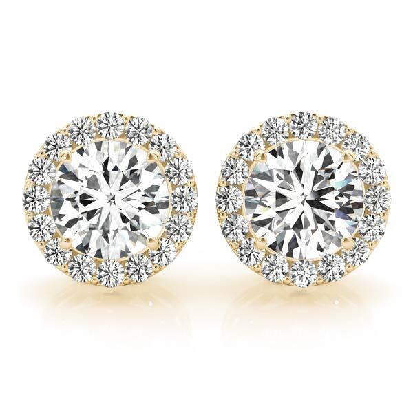 14K Yellow Gold Earrings Halo With 2.06 TCW Diamond (SI2, H-I)