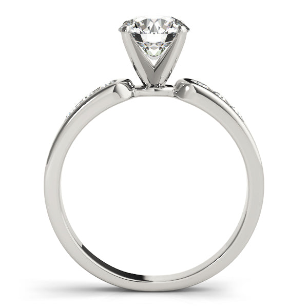 14K White Gold Engagement Rings Single Row Channel Set With 0.21 TCW Diamond (SI1-SI2 H-I)