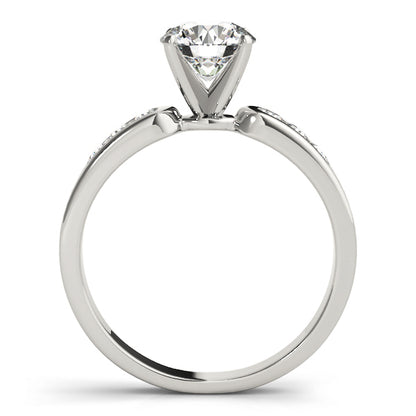 14K White Gold Engagement Rings Single Row Channel Set With 0.21 TCW Diamond (SI1-SI2 H-I)