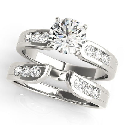 14K White Gold Engagement Rings Single Row Channel Set With 0.21 TCW Diamond (SI1-SI2 H-I)