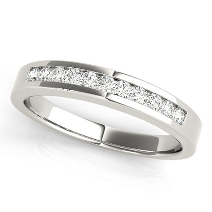 14K White Gold Wedding Bands Channel Set With 0.22 TCW Diamond (SI1-SI2, G-H)