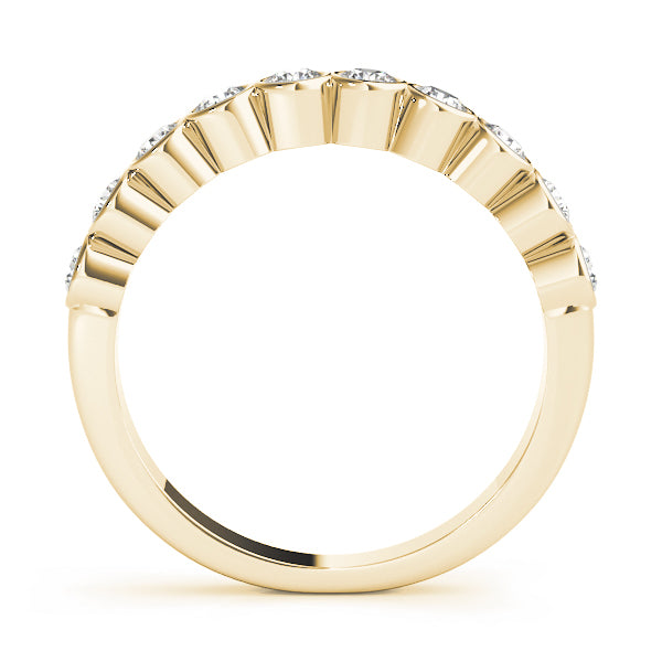 14K Yellow Gold Wedding Bands Bezel Set With 0.40 TCW Diamond (SI1-SI2, G-H)