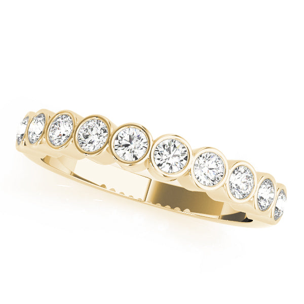 14K Yellow Gold Wedding Bands Bezel Set With 0.40 TCW Diamond (SI1-SI2, G-H)