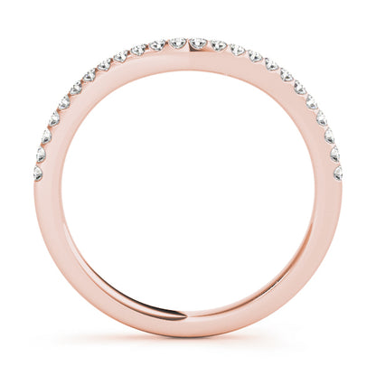 14K Rose Gold Wedding Bands Prong Set With 0.16 TCW Diamond (SI1-SI2, G-H)