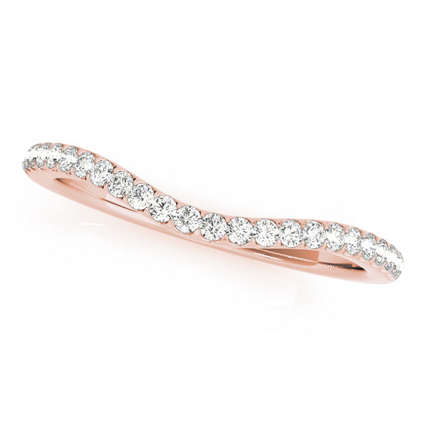 14K Rose Gold Wedding Bands Prong Set With 0.16 TCW Diamond (SI1-SI2, G-H)