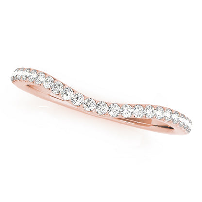14K Rose Gold Wedding Bands Prong Set With 0.16 TCW Diamond (SI1-SI2, G-H)