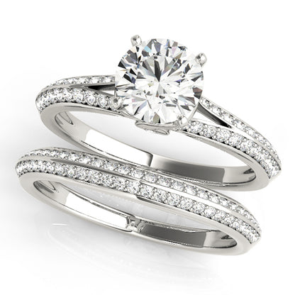 14K White Gold Engagement Rings Multirow With 0.16 TCW Diamond (SI1-SI2, G-H)