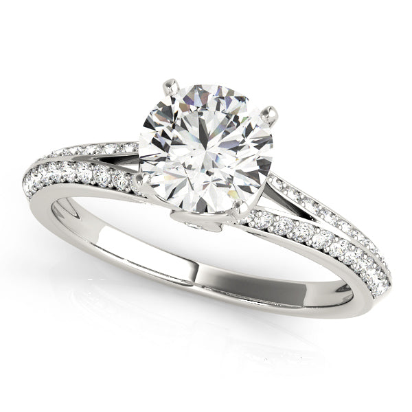 14K White Gold Engagement Rings Multirow With 0.16 TCW Diamond (SI1-SI2, G-H)