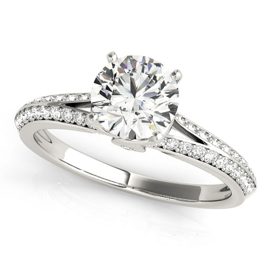 14K White Gold Engagement Rings Multirow With 0.16 TCW Diamond (SI1-SI2, G-H)