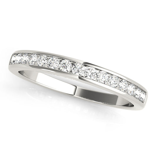 14K White Gold Wedding Bands Channel Set With 0.30 TCW Diamond (SI1-SI2, G-H)