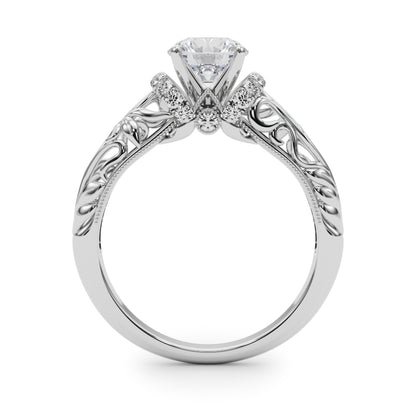 14K White Gold Engagement Rings Remounts Any Shape With 0.16 TCW Diamond (SI1-SI2, G-H)