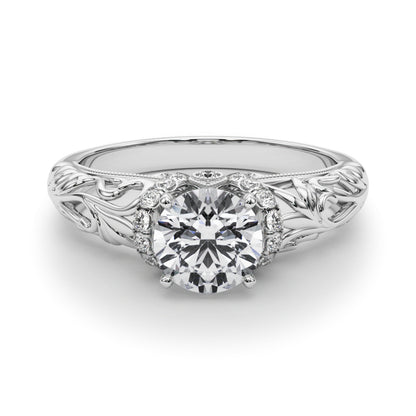 14K White Gold Engagement Rings Remounts Any Shape With 0.16 TCW Diamond (SI1-SI2, G-H)