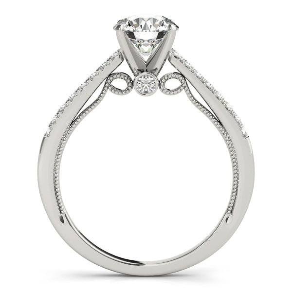 14K White Gold Engagement Rings Single Row Prong Set With 0.36 TCW Diamond (SI1-SI2, G-H)