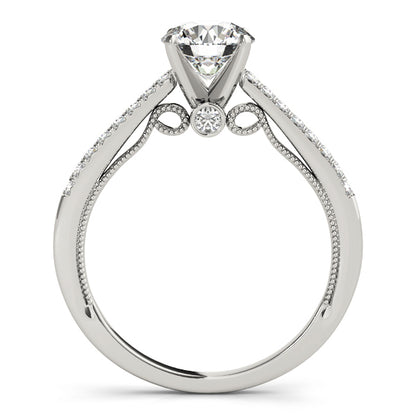 14K White Gold Engagement Rings Single Row Prong Set With 0.36 TCW Diamond (SI1-SI2, G-H)