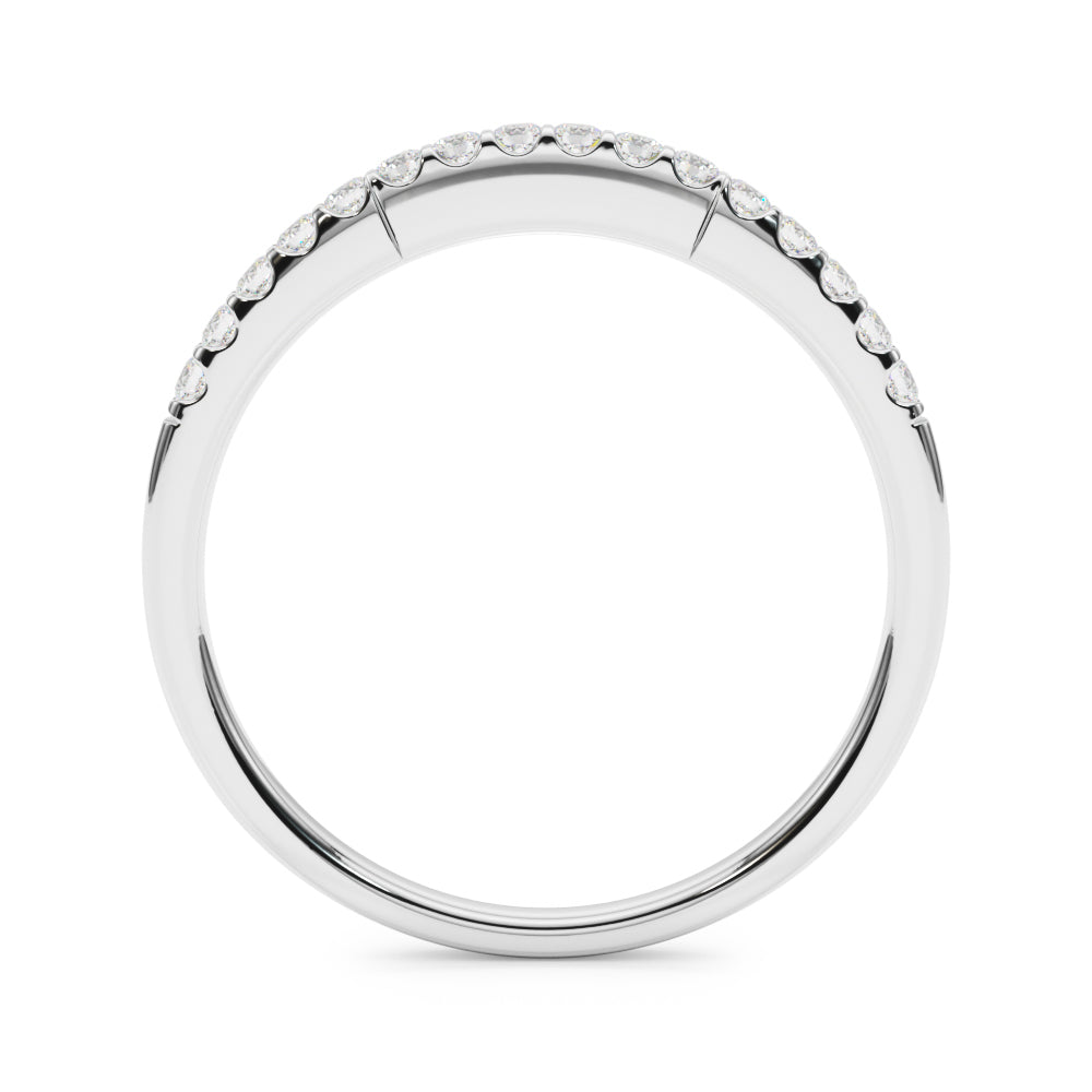 14K White Gold Wedding Band With 0.16 TCW Diamond (SI1-SI2, G-H)