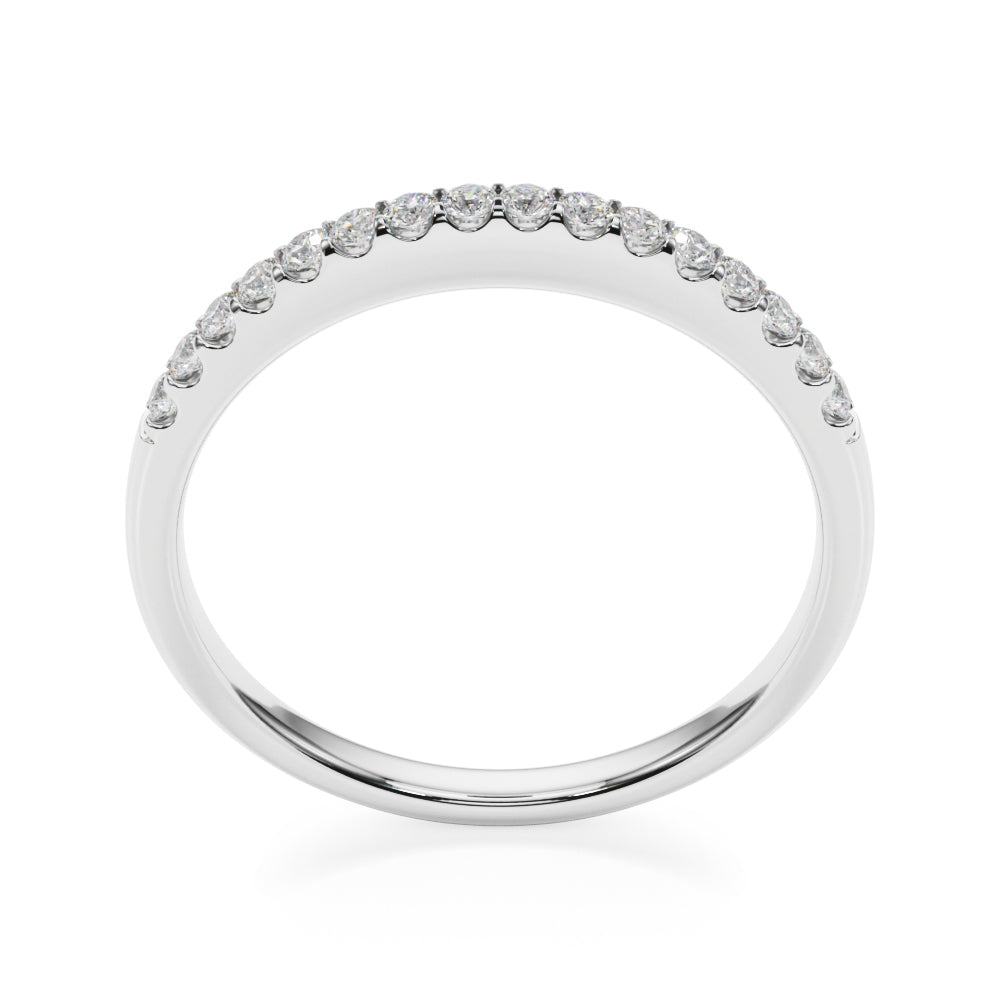 14K White Gold Wedding Band With 0.16 TCW Diamond (SI1-SI2, G-H)