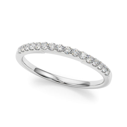 14K White Gold Wedding Band With 0.16 TCW Diamond (SI1-SI2, G-H)