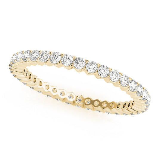 14K Yellow Gold Wedding Bands Eternity With 0.28 TCW Diamond (SI1-SI2, G-H)