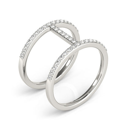 14K White Gold Diamond Fashion Fashion Rings With 0.41 TCW Diamond (SI2, H-I)