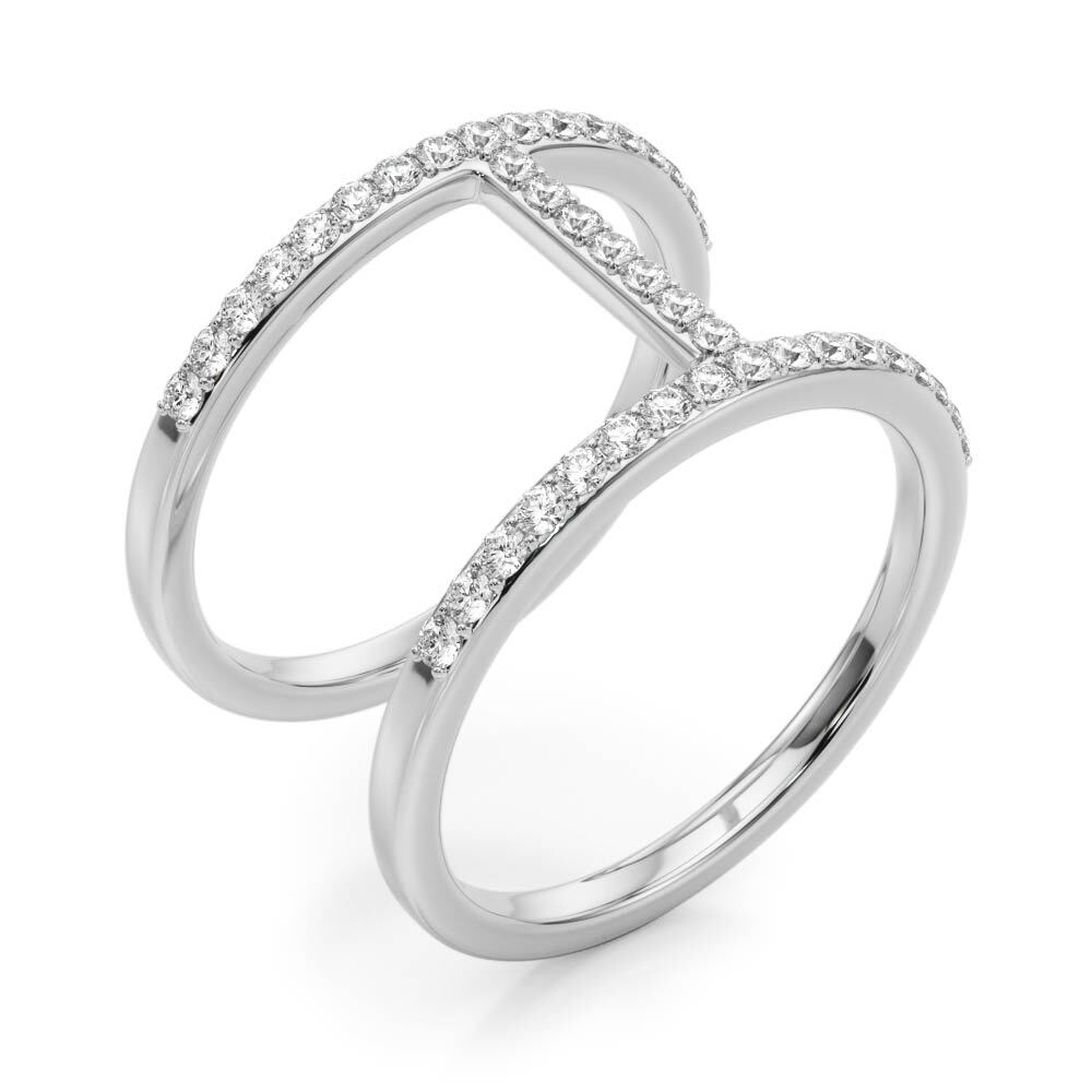 14K White Gold Diamond Fashion Fashion Rings With 0.41 TCW Diamond (SI2, H-I)
