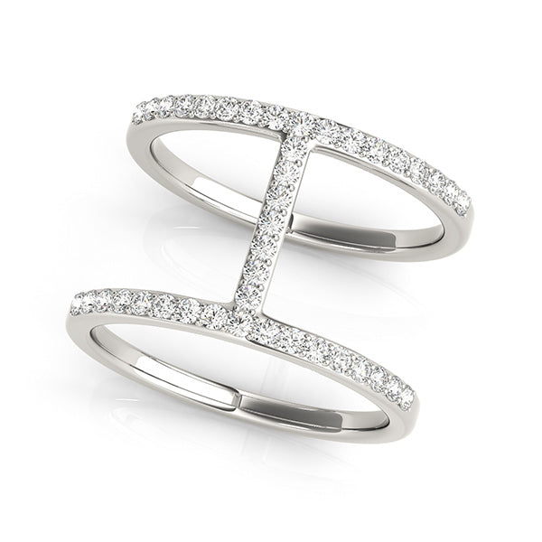 14K White Gold Diamond Fashion Fashion Rings With 0.41 TCW Diamond (SI2, H-I)