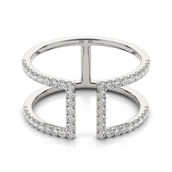 14K White Gold Diamond Fashion Fashion Rings With 0.50 TCW Diamond (SI2, H-I)