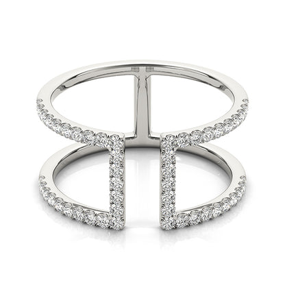 14K White Gold Diamond Fashion Fashion Rings With 0.50 TCW Diamond (SI2, H-I)
