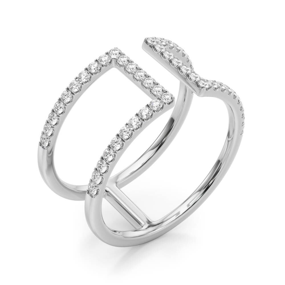 14K White Gold Diamond Fashion Fashion Rings With 0.50 TCW Diamond (SI2, H-I)