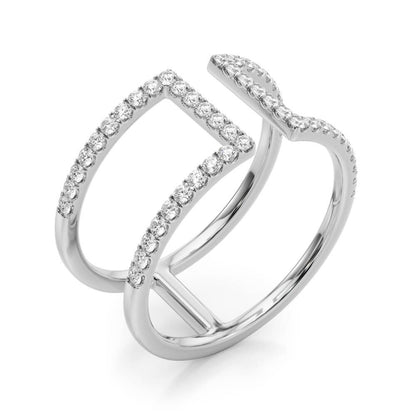 14K White Gold Diamond Fashion Fashion Rings With 0.50 TCW Diamond (SI2, H-I)
