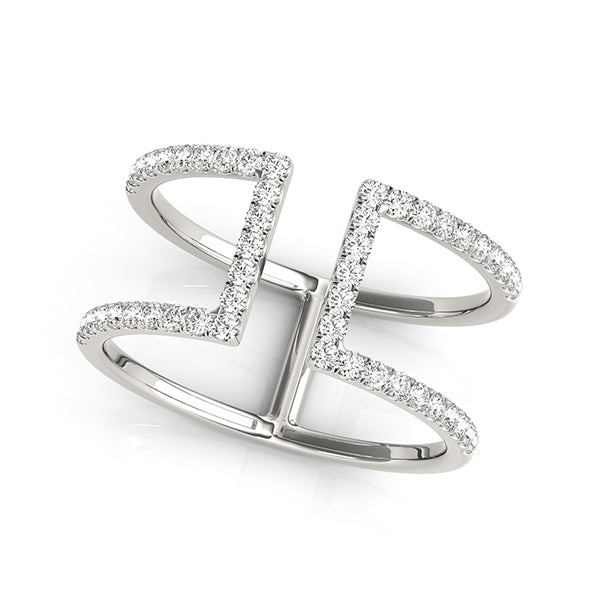 14K White Gold Diamond Fashion Fashion Rings With 0.50 TCW Diamond (SI2, H-I)