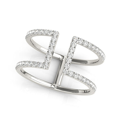 14K White Gold Diamond Fashion Fashion Rings With 0.50 TCW Diamond (SI2, H-I)