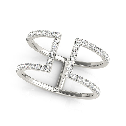 14K White Gold Diamond Fashion Fashion Rings With 0.50 TCW Diamond (SI2, H-I)
