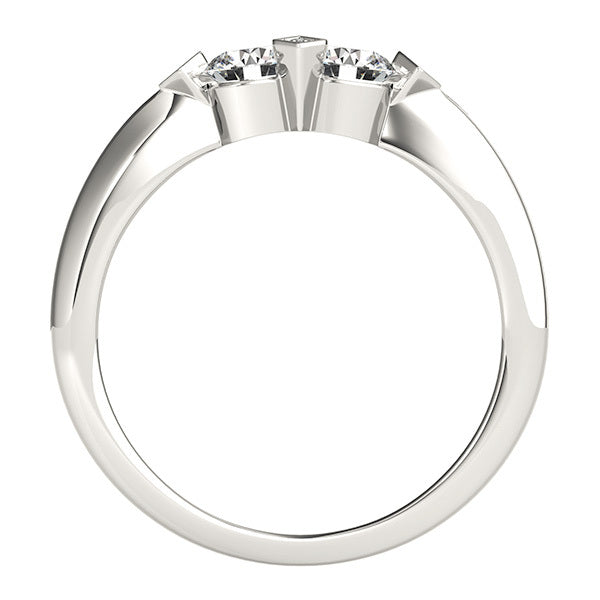 14K White Gold Two Stone Ring With 0.25 TCW Diamond (SI2, H-I)