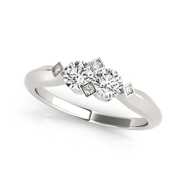 14K White Gold Two Stone Ring With 0.25 TCW Diamond (SI2, H-I)