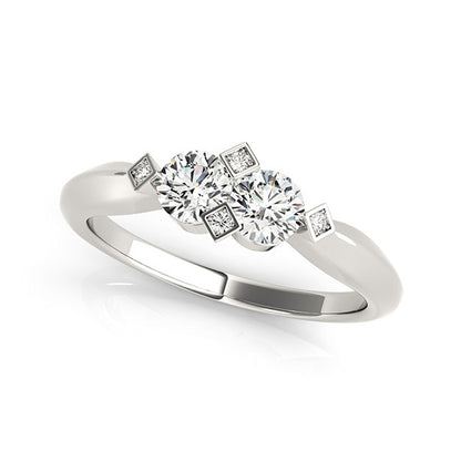 14K White Gold Two Stone Ring With 0.25 TCW Diamond (SI2, H-I)