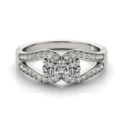 14K White Gold Two Stone Ring With 0.78 TCW Diamond (SI2, H-I)