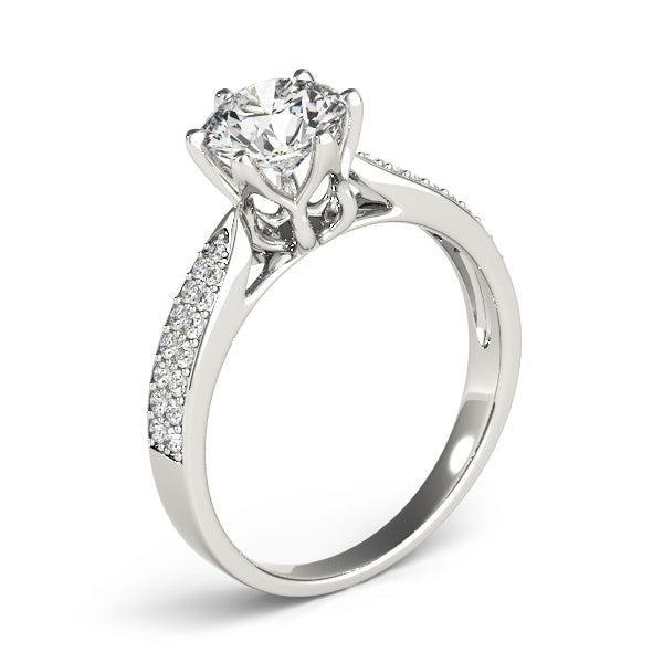 14K White Gold Engagement Ring With 0.87 TCW Diamond (I1, H-I)