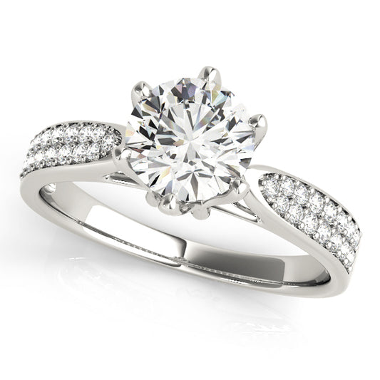 14K White Gold Engagement Ring With 0.87 TCW Diamond (I1, H-I)