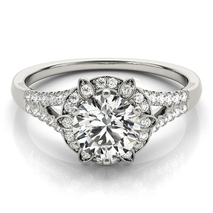 14K White Gold Engagement Ring With 0.96 TCW Diamond (I1, H-I)