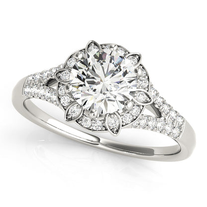 14K White Gold Engagement Ring With 0.96 TCW Diamond (I1, H-I)