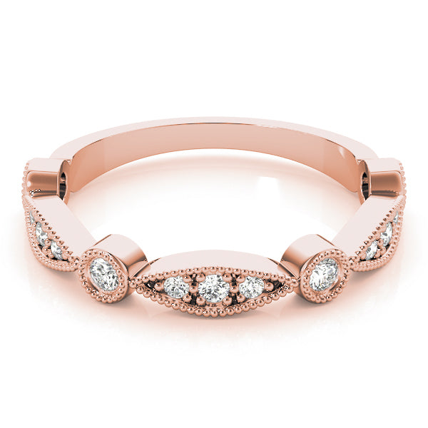 14K Rose Gold Stackable Ring With 0.15 TCW Diamond (SI2, H-I)