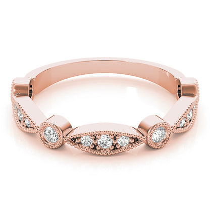 14K Rose Gold Stackable Ring With 0.15 TCW Diamond (SI2, H-I)