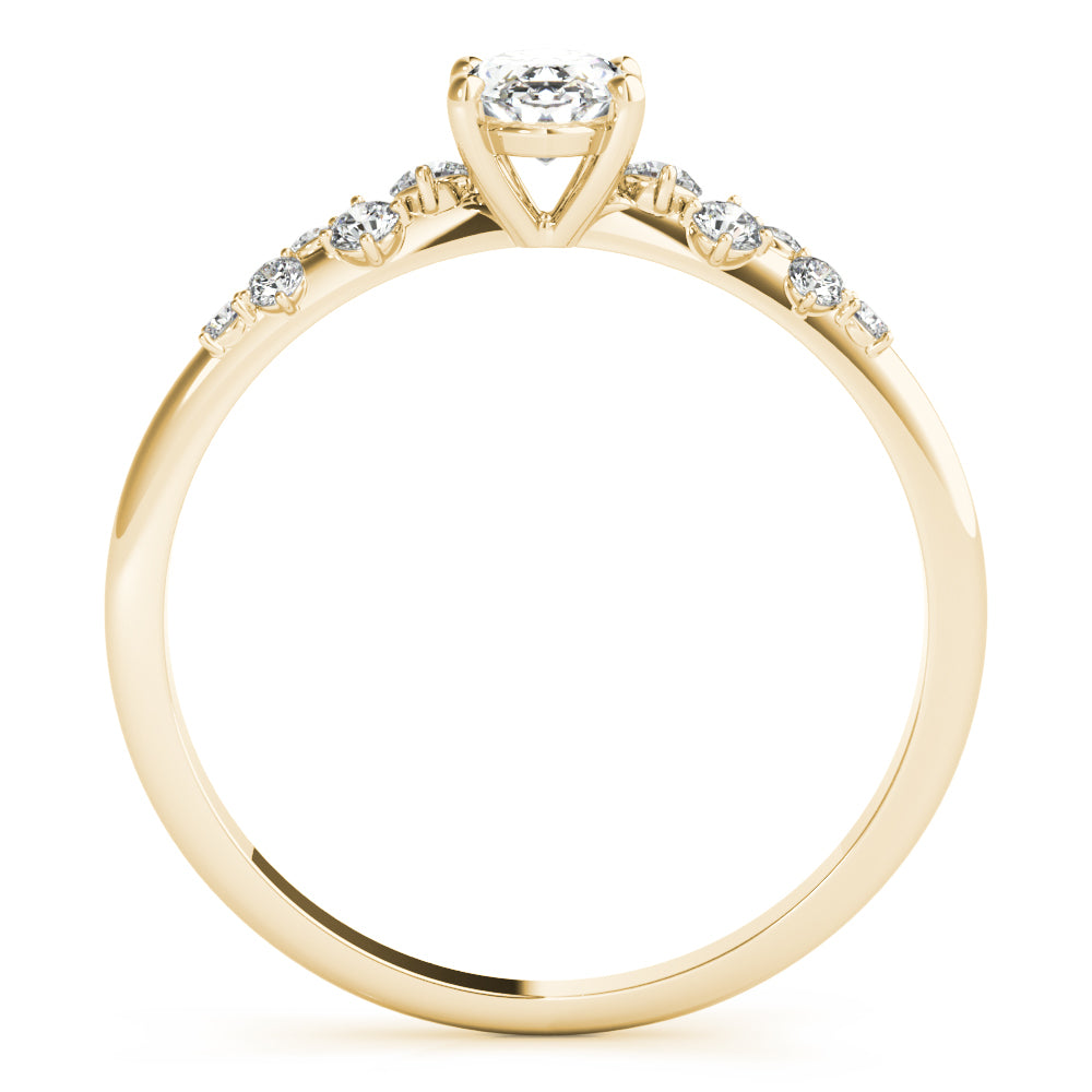 14K Yellow Gold Fashion Rings Oval With 0.11 TCW Diamond (SI2, H-I)