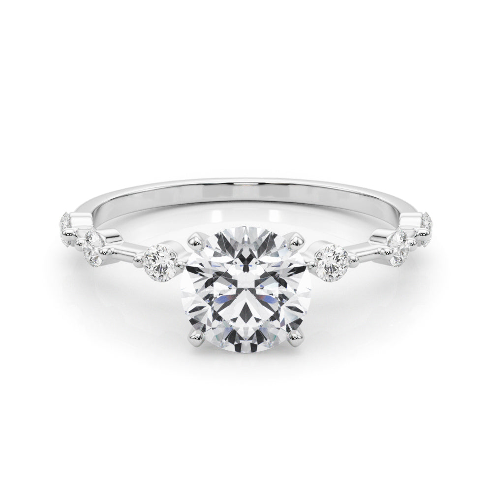 14K White Gold Engagement Ring With 0.18 TCW Diamond (SI1-SI2, G-H)