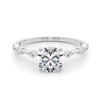 14K White Gold Engagement Ring With 0.18 TCW Diamond (SI1-SI2, G-H)
