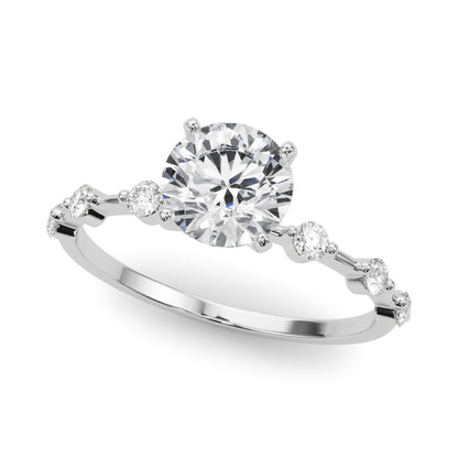 14K White Gold Engagement Ring With 0.18 TCW Diamond (SI1-SI2, G-H)