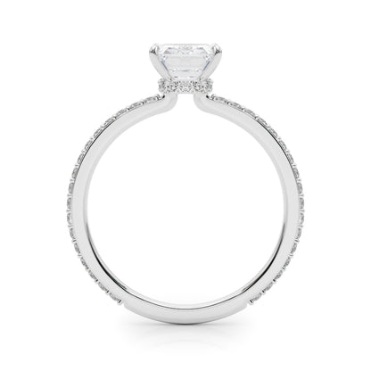 14K White Gold Hidden Halo Emerald Cut Center Single Row With 1.78 TCW Diamond (SI1-SI2, G-H)
