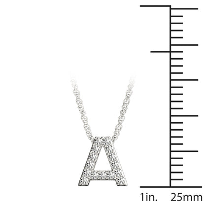 14K White Gold 1/15 Cttw A Initial With 0.07 TCW Diamond (I3 H-J)